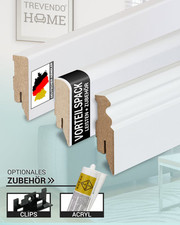 25 meter Sockelleiste MDF