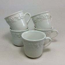 5 x Quadrifoglio Franco Giorgi Rosen Rose Kaffeetasse Tasse mit kleinen Fehlern