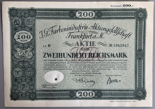 Aktie g farbenindustrie - aktie, i.g.
