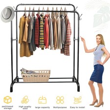 Doppelstangen Kleiderständer Multifunktionale Kleiderstange aus Metall 4 Haken