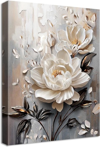 Blumen weiß leinwand - blumen, in