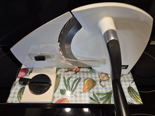 Alte manuelle Brotschneidemaschine Allesschneider RITTER Vintage weiß 50er Jahre