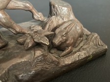 Antike Bronze Statue Hund Hase