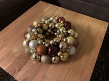 Kugelkranz Türkranz Advent Weihnachten Deko Kranz Kugeln gold-braun-Kupfer