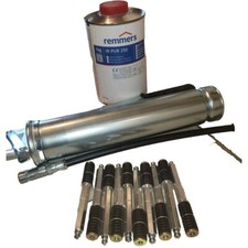IR PUR 250  Rissabdichtungs Set Injektionsharz  10 Stahlpacker Handpumpe 500 ml
