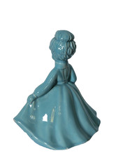 vintage Dekofigur / Mädchen mit Herz / Retro Keramik 60er /Prinzessin Märchenfee