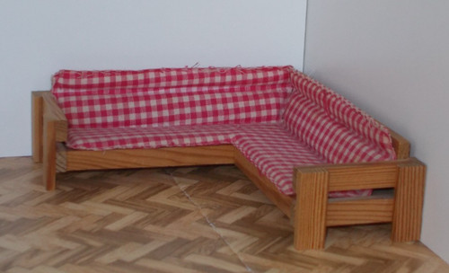 Lundby eckbank holz natur rot - natur,
