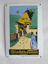 Emailschild  Winkelhausen Weinbrand  Motiv aus den 20er Jahren ( Motiv 1 )