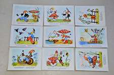 9 alte Ansichtskarten Zwerge Fliegenpilz Maikäfer Hutzleputz