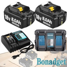 2x 18V 8Ah 12Ah Akku Für Makita BL1850 BL1830 BL1860 Werkzeugakku / Ladegerät DE