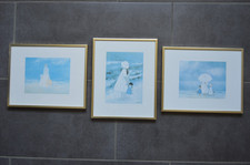 3x HEIDE DAHL Kunstdruck Bilder Bild Rahmen Set 30,5 x 24,5 cm