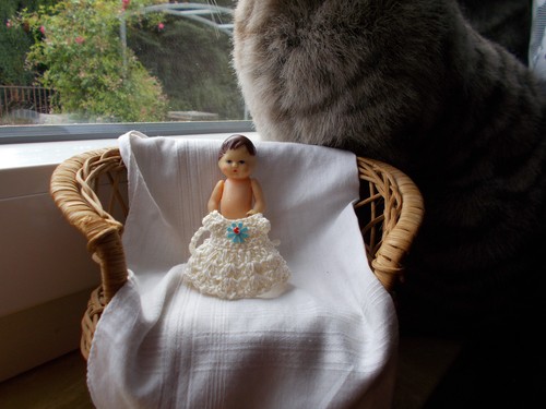 Puppenstube kleid puppe 7cm - puppenstube,, puppe,