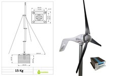 Windgenerator 12v o. 24v, IstaBreeze®, optionen zur Auswahl mit Mast o. Regler