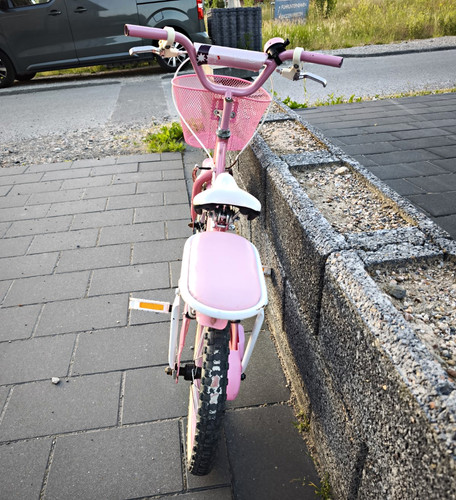 Kinderfahrrad rosa weiß mit - kinderfahrrad, rosa/weiß