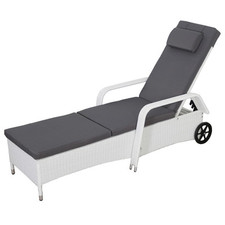 Gartenliege Weiß Polyattan