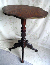 Frankreich antiker Louis XV Tisch Beistelltisch Holz Intarsien Messing um 1880