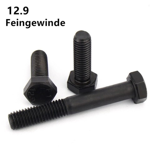 Feingewinde schwarz stahl - schwarz, 12,9