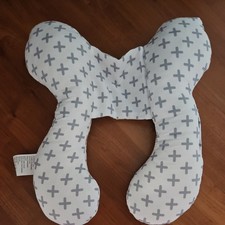 Kopfstütze Kissen Autositz Kinder Autositzkissen Weiss Stützkissen Grau