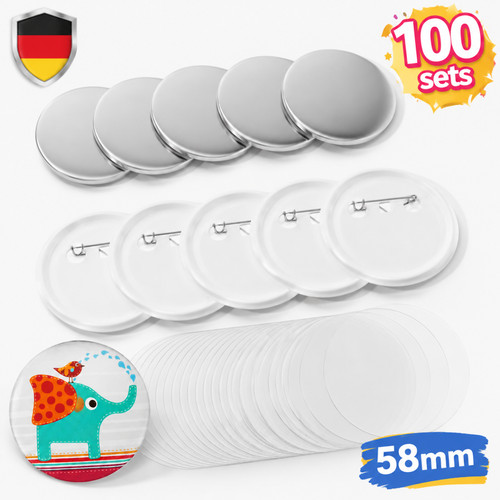 Button rohlinge 58mm 100 - 58mm,