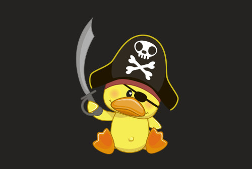 Aufkleber piraten ente fahne - piraten,