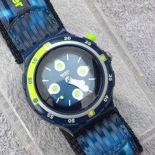 MEGE RAR Vintage Swatch Uhr Scuba 200 Loomi Yellow Spot NEU