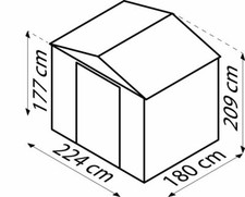 Frankfurt II 86, Holzoptik Pergart Gerätehaus Schuppen Metallhaus Garten Hütte