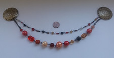 Fibelkette - Schürzenkette - Wikinger-Stil - 2 reihig -Perlen -Gewandung - 27 cm