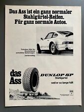 Dunlop SP Porsche 911 Carrera RS 3.0 Original 1974 Vintage Werbung Reklame