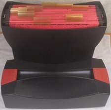 Hängemappenbox A4 mit Deckel inklusive 12 Mappen mit Reiter in rot