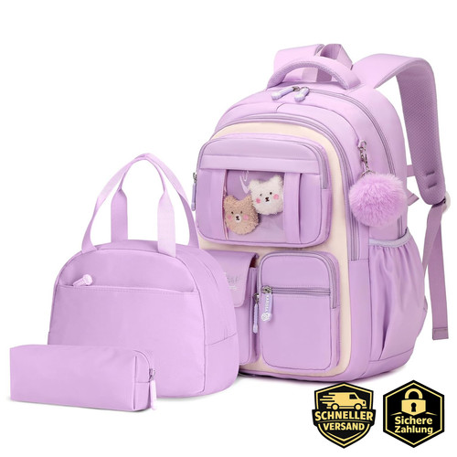 Schultasche rucksack teilig - schultasche, 3-teilig