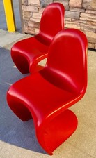 Red Verner Panton Style Chair