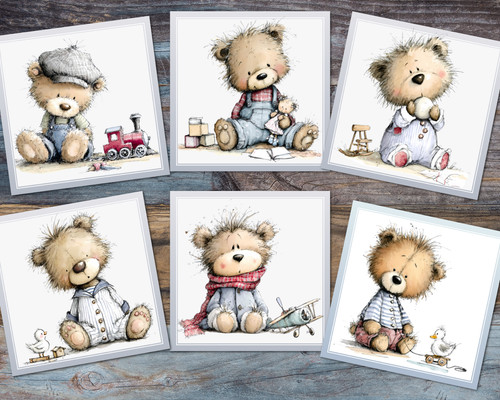 Scruffy teddies mit spielzeug - teddies,