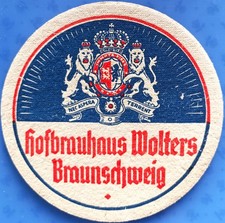 Alter Bierdeckel VK Hofbrauhaus Wolters Brauschweig um 1938 mit Rückseite