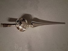 DDR  alte Weihnachtsbaum Spitze Christbaum  mit Reflex Kugel  silbern  25cm