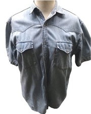 CASA BLANCA Basic Network Jeanshemd Jeansbluse M 42 44 Kurzarm echt Vintage