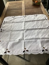 Tischdecke Mitteldecke 80 X 80 cm bügelfrei reinweiß