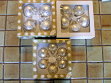 15 Silberne Glaskugel  Mundgeblasen  Handdekoriert