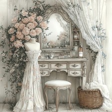 Wandbild Schneiderpuppe