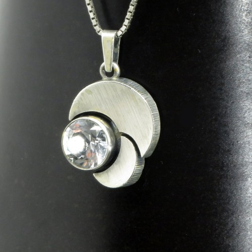 Silber bergkristall anhänger - silber,