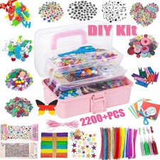 3000+Pcs Bastelset Für Kinder Bastelbox Bastelmaterial Set,Bastelkoffer Gehören