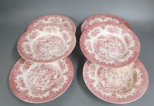 6 x Suppenteller River Scenes English Ironstone England  #1