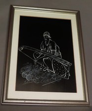 7358:Malerei,osmanischer Musiker mit Monochord,signiert,Gemäldegalerie,gebraucht