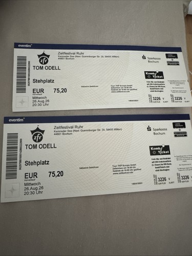 Konzertkarten tom odell - konzertkarten,