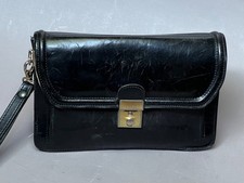 Handgelenktasche Herren schwarz Leder Manufaktur-Ware Unikat