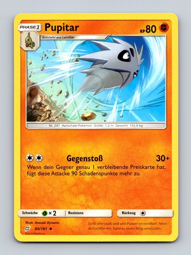 Tcg pokemon karte pupitar teu - karte,