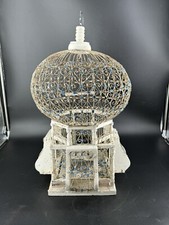 Vintage Vogelkäfig romantic Balloon Dome Kuppel Ornamental Bird Cage Antik Holz