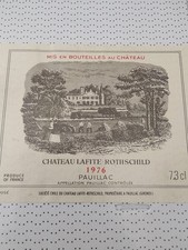 Original Wein Etikett  "Chateau Lafite Rothschild" 1976 ein  Star in der Samml.