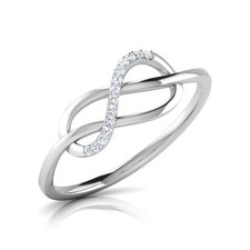 Rundes Diamantband 0,10 ct GCI IGI Lab Grown Solid 14 K Weißgold Infinity Style