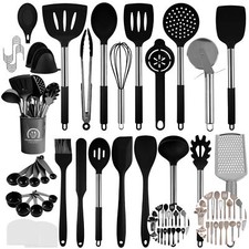 45tlg Küchenutensilien Set Kochutensilien Küche Kochen Silikon Edelstahl Kücheng