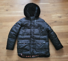 Stone Harbour Mironoo Winterjacke Mantel Herren schwarz Kapuze Fellkragen Gr L